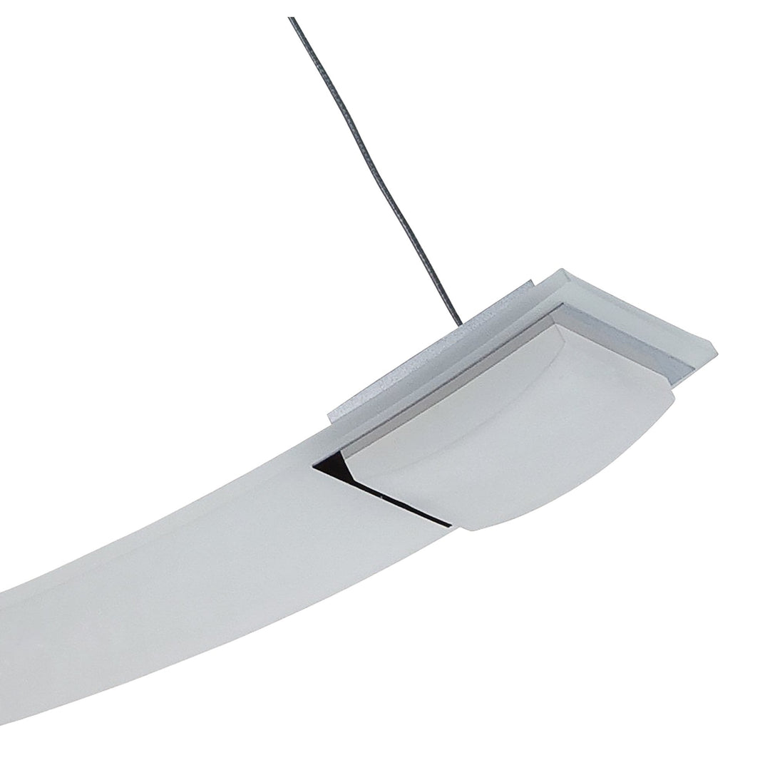 Mantra M8330/1 Thea Linear Pendant 3 Light 21W LED Satin Aluminium Frosted Acrylic