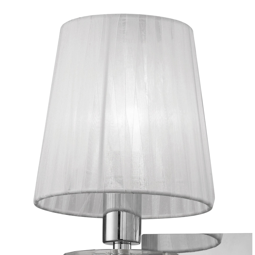 Mantra M3863 Tiffany Wall Lamp 2+2 Light E14 White Shades Polished Chrome/Crystal