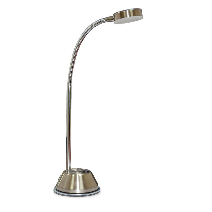 Mantra M8143/1 Tobias Table Lamp 1 Light 3W LED Satin Nickel/Frosted Acrylic/Polished Chrome
