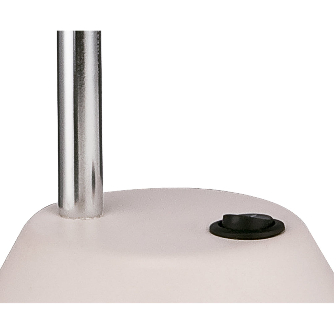 Mantra M8140/1 Tobias Table Lamp 1 Light 3W LED Matt White/Frosted Acrylic/Polished Chrome