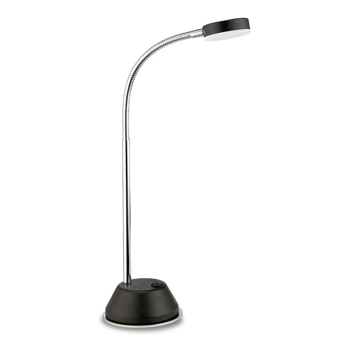 Mantra M8141/1 Tobias Table Lamp 1 Light 3W LED Matt Black/Frosted Acrylic/Polished Chrome