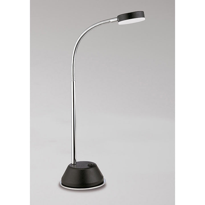Mantra M8141/1 Tobias Table Lamp 1 Light 3W LED Matt Black/Frosted Acrylic/Polished Chrome