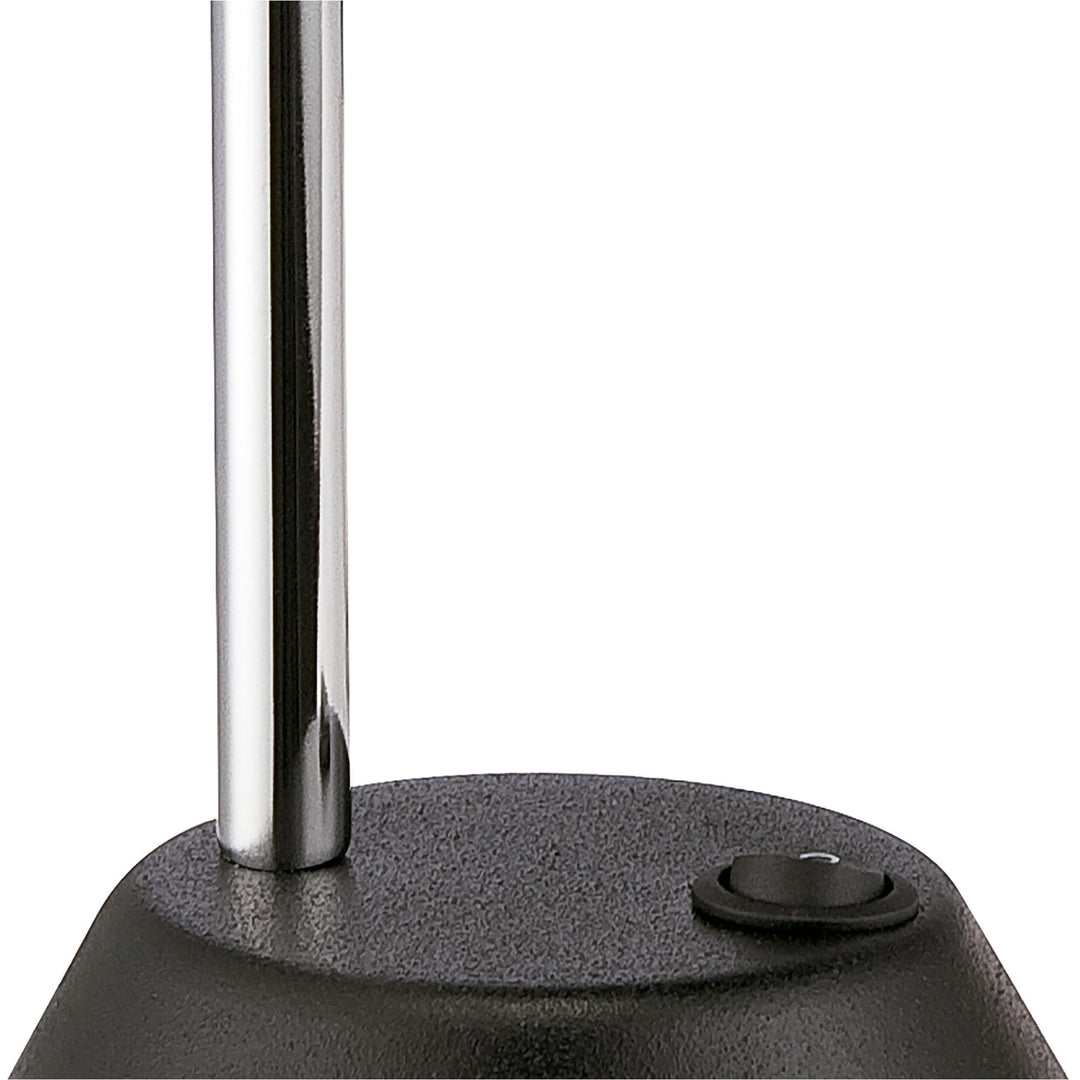 Mantra M8141/1 Tobias Table Lamp 1 Light 3W LED Matt Black/Frosted Acrylic/Polished Chrome