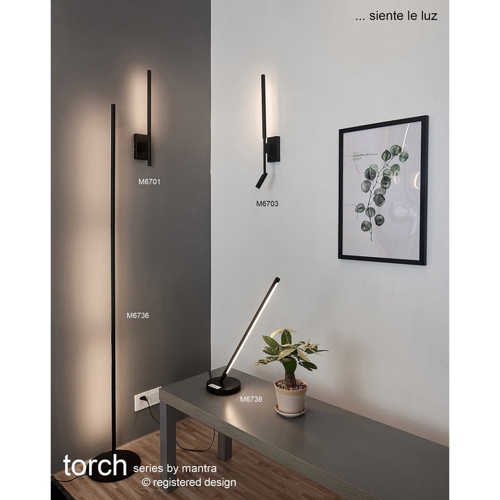 Mantra M6736 Torch Floor Lamp 25W LED Sand Black