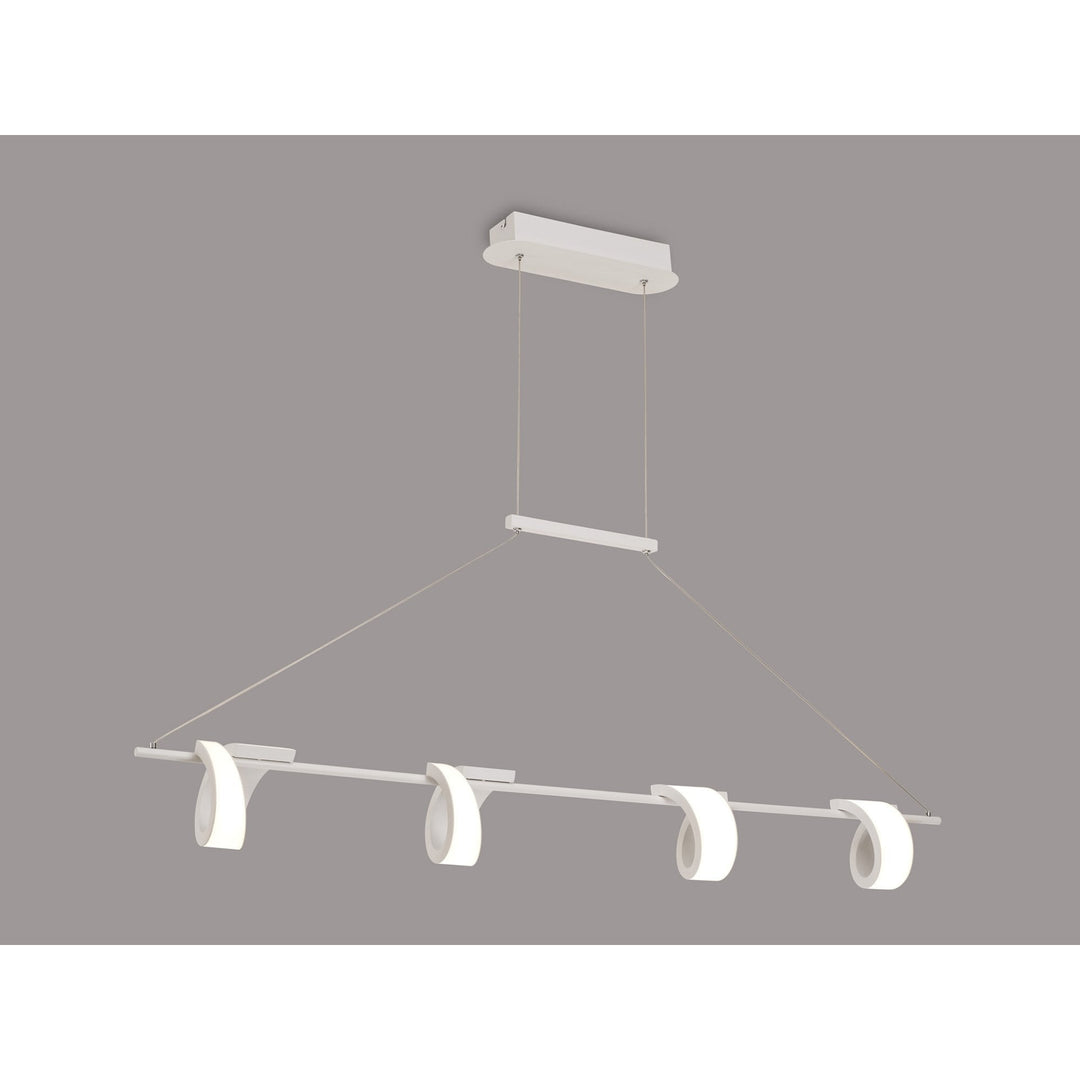 Mantra M6650 Tsunami 4 Light Linear Pendant 48W LED Sand White