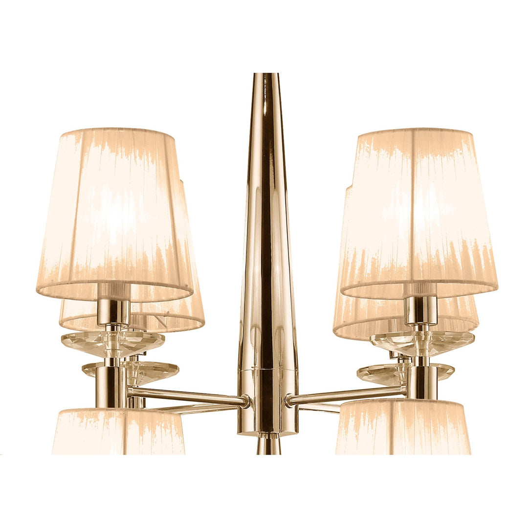 Mantra M3850FG/SBS Tiffany Pendant 2 Tier 12+12 Light E14+G9 French Gold Soft Bronze Shades & Clear Crystal