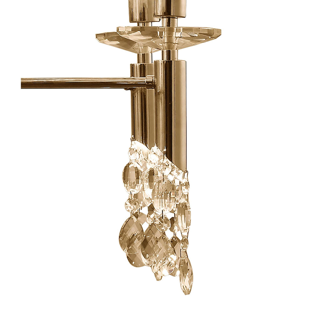 Mantra M3850FG/SBS Tiffany Pendant 2 Tier 12+12 Light E14+G9 French Gold Soft Bronze Shades & Clear Crystal