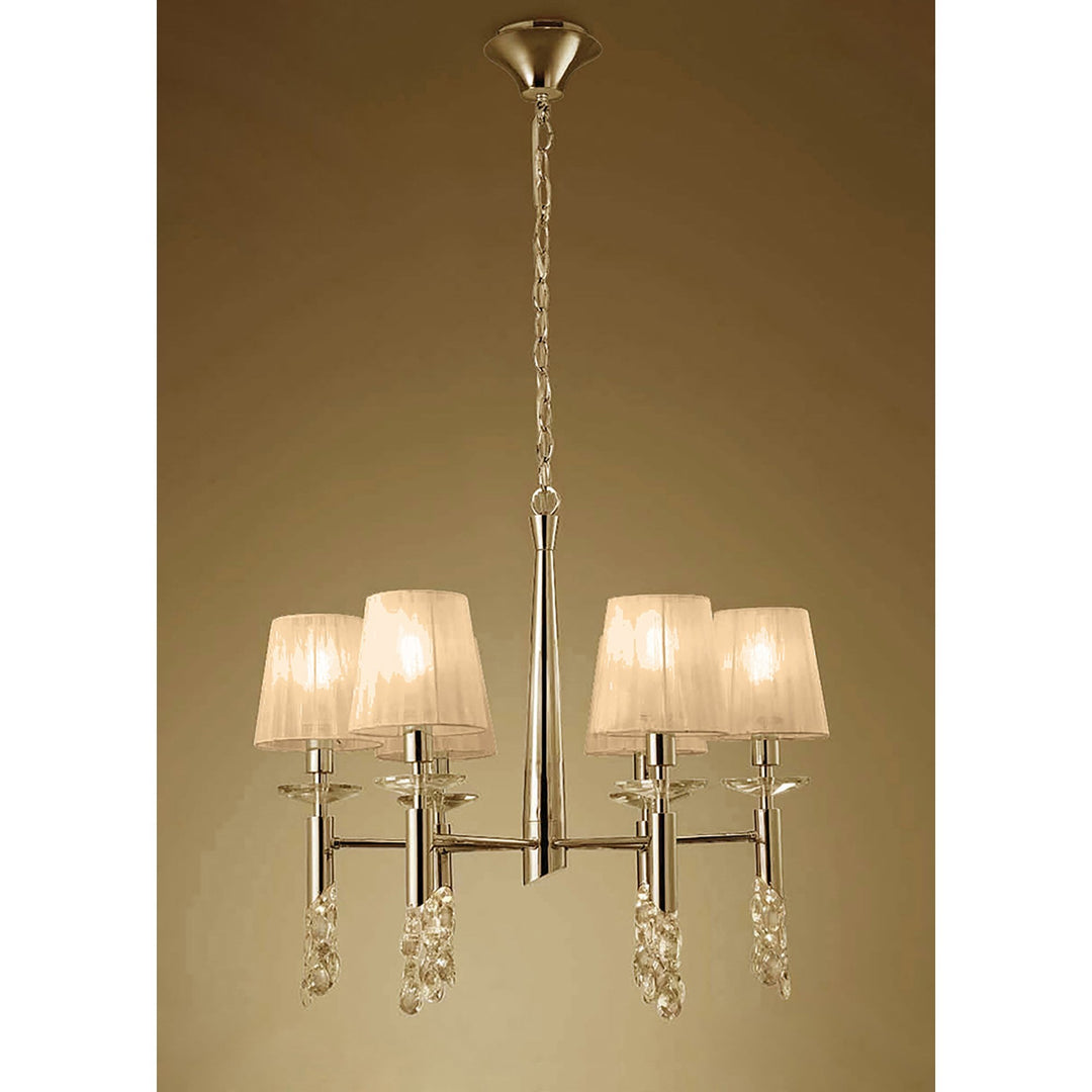 Mantra M3851FG/SBS Tiffany Pendant 6+6 Light E14+G9 French Gold Soft Bronze Shades & Clear Crystal