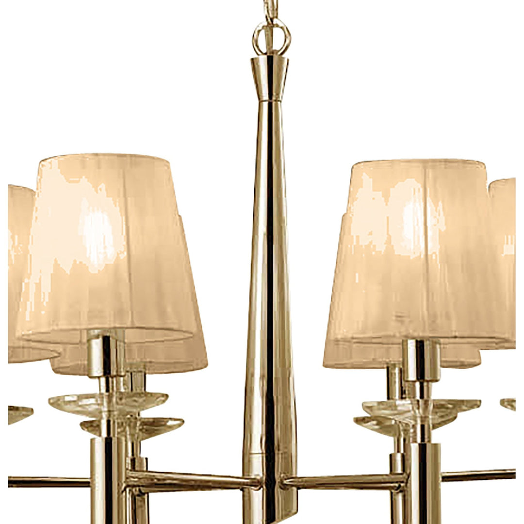 Mantra M3851FG/SBS Tiffany Pendant 6+6 Light E14+G9 French Gold Soft Bronze Shades & Clear Crystal