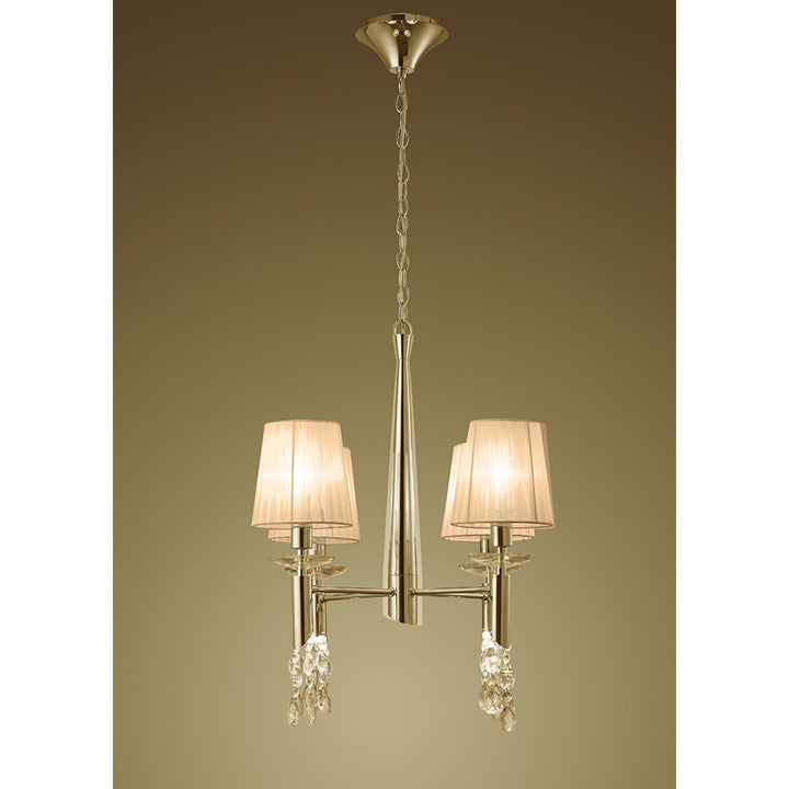 Mantra M3852FG/SBS Tiffany Pendant 4+4 Light E14+G9 French Gold Soft Bronze Shades & Clear Crystal