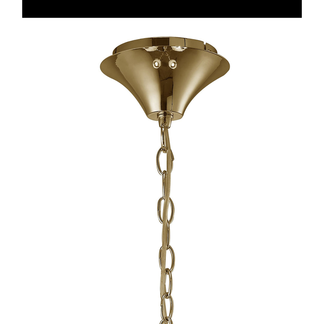 Mantra M3852FG/SBS Tiffany Pendant 4+4 Light E14+G9 French Gold Soft Bronze Shades & Clear Crystal