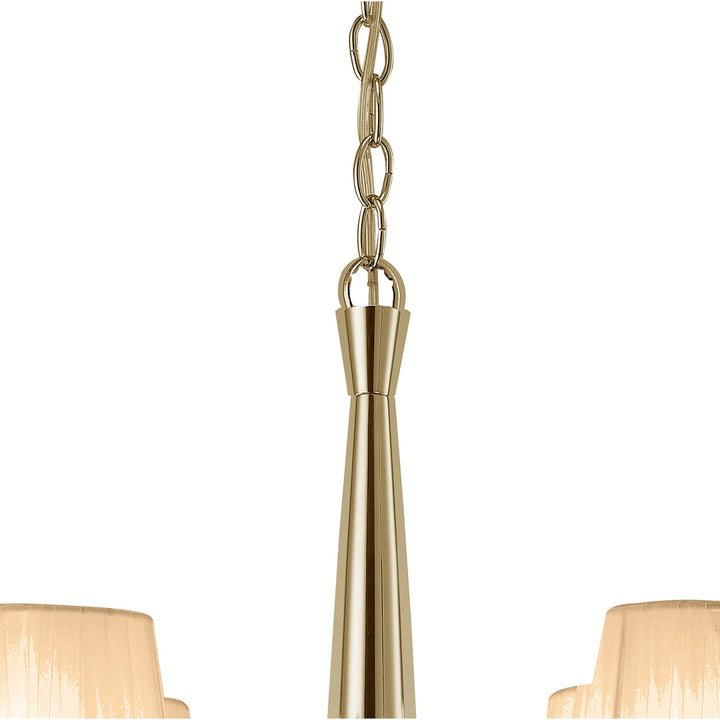 Mantra M3852FG/SBS Tiffany Pendant 4+4 Light E14+G9 French Gold Soft Bronze Shades & Clear Crystal