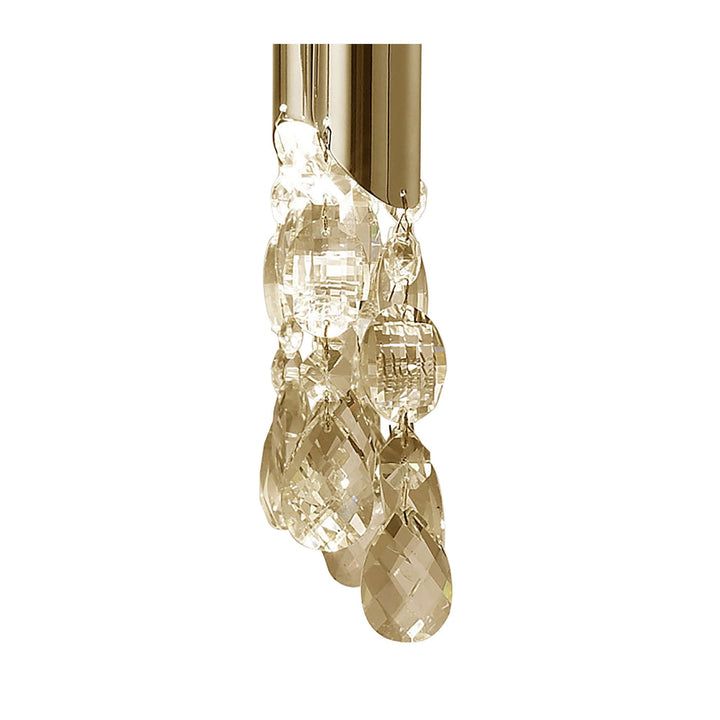 Mantra M3852FG/SBS Tiffany Pendant 4+4 Light E14+G9 French Gold Soft Bronze Shades & Clear Crystal