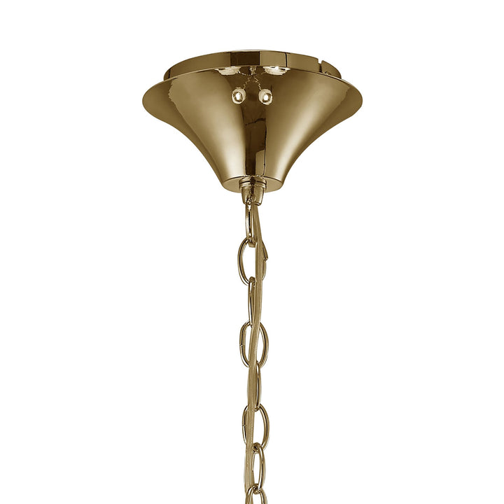 Mantra M3852FG/WS Tiffany Pendant 4+4 Light E14+G9 French Gold White Shades & Clear Crystal