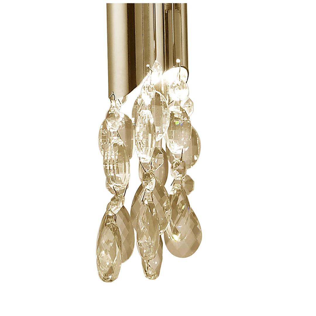 Mantra M3852FG/WS Tiffany Pendant 4+4 Light E14+G9 French Gold White Shades & Clear Crystal