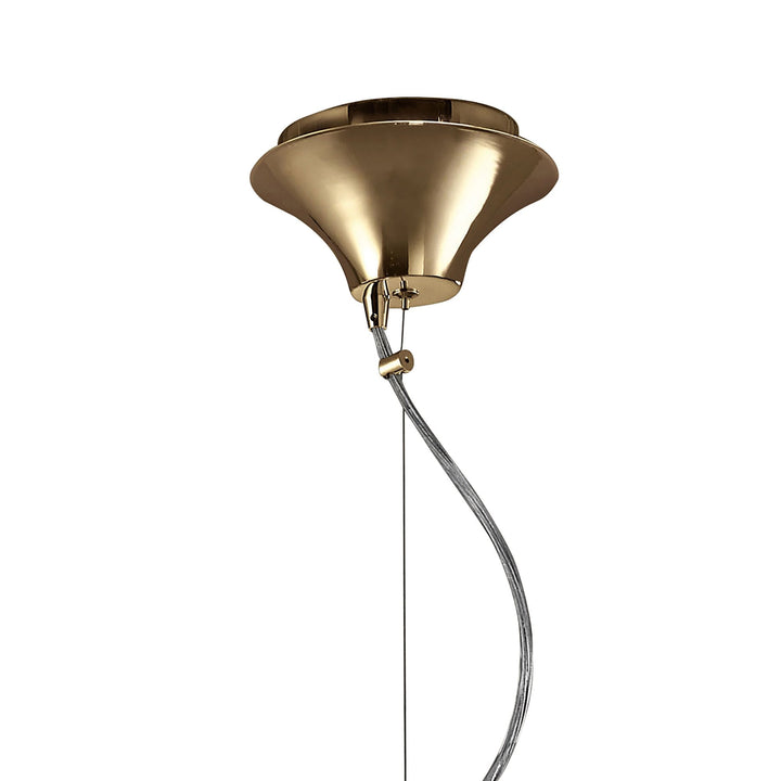 Mantra M3858FG/SBS Tiffany Pendant 3+1 Light E27+G9 French Gold Soft Bronze Shade & Clear Crystal