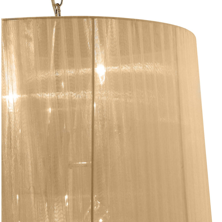 Mantra M3860FG/SBS Tiffany Pendant 3+3 Light E14+G9 French Gold Soft Bronze Shade & Clear Crystal
