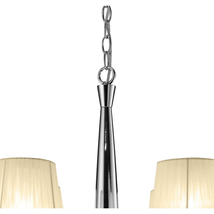 Mantra M3850 Tiffany Pendant 2 Tier 12+12 Light Polished Chrome Cream Shades & Clear Crystal