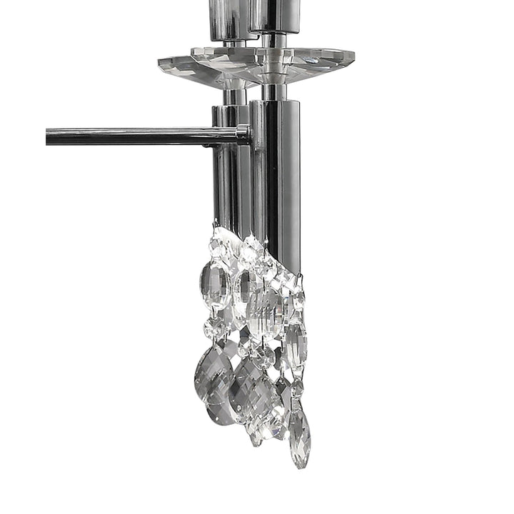Mantra M3850 Tiffany Pendant 2 Tier 12+12 Light Polished Chrome Soft Bronze Shades & Clear Crystal