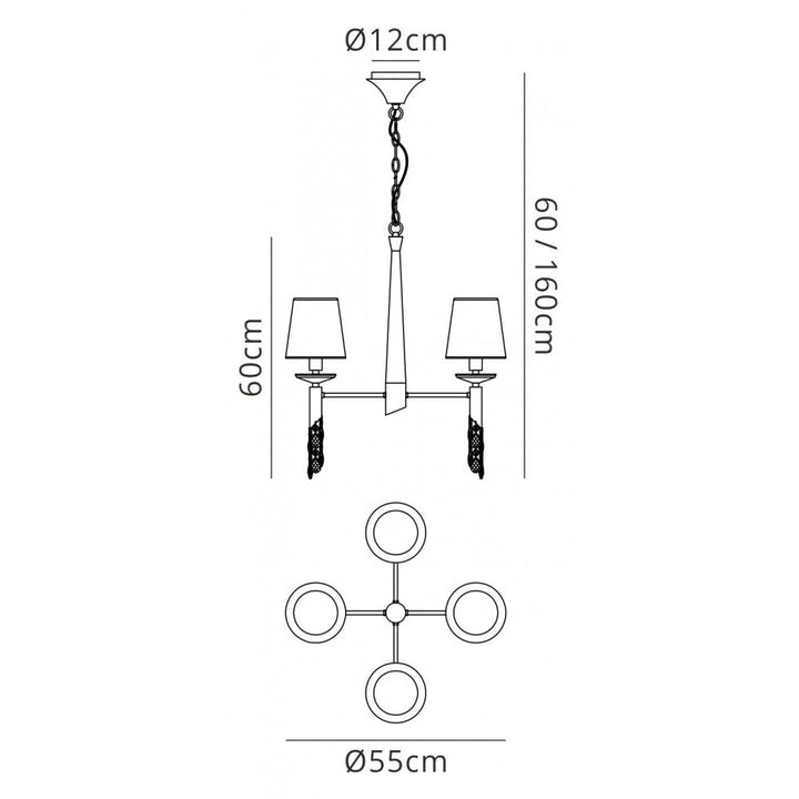 Mantra M3852 Tiffany Pendant Polished Chrome