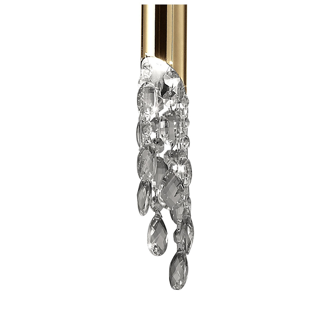 Mantra M3858FG/WS Tiffany Pendant 3+1 Light E27+G9 French Gold White Shade & Clear Crystal