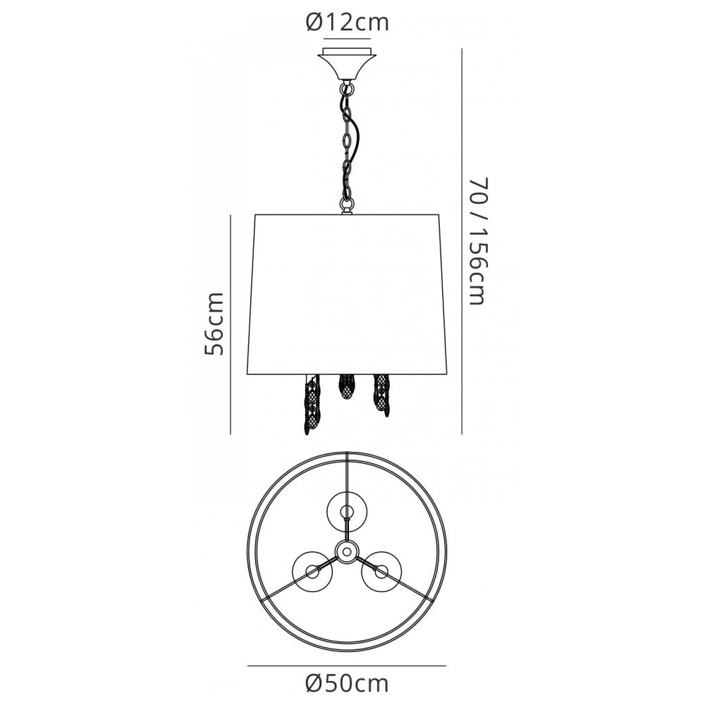 Mantra M3860 Tiffany Pendant Polished Chrome