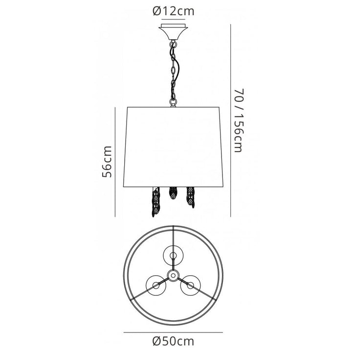 Mantra M3860 Tiffany Pendant Polished Chrome