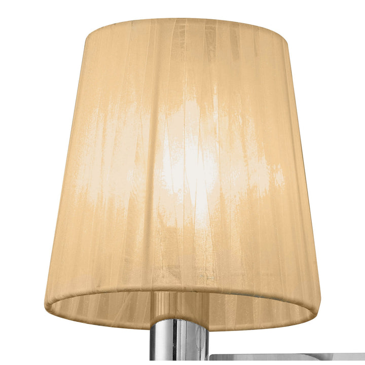 Mantra M3863/S/SBS Tiffany Wall Lamp Switched 2+2 Light E14+G9 Polished Chrome Soft Bronze Shades & Clear Crystal