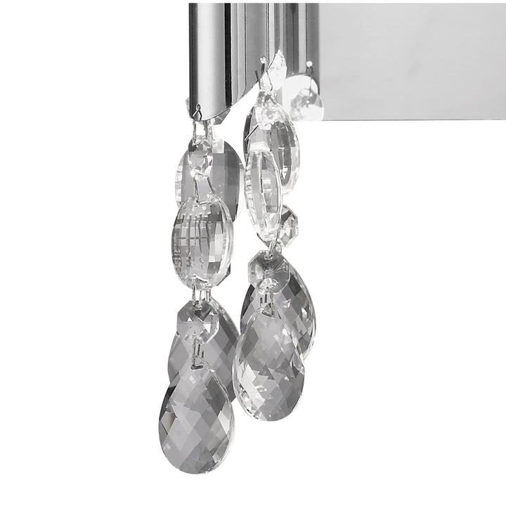 Mantra M3863/S/SBS Tiffany Wall Lamp Switched 2+2 Light E14+G9 Polished Chrome Soft Bronze Shades & Clear Crystal