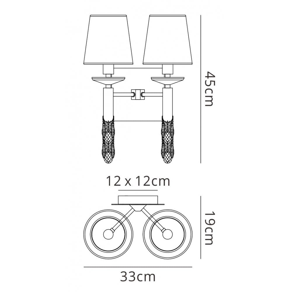 Mantra M3863/S Tiffany Wall Lamp Switched Polished Chrome