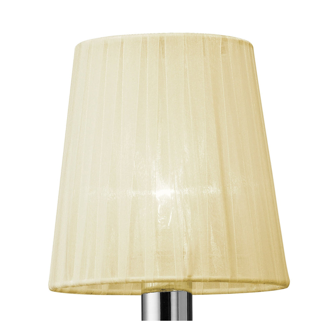 Mantra M3864S Tiffany Wall Lamp Switched 1+1 Light Polished Chrome Cream Shade & Clear Crystal