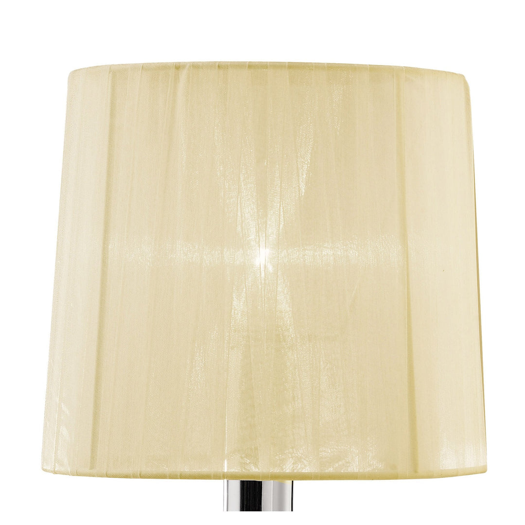 Mantra M3868/CS Tiffany Table Lamp 1+1 Light Polished Chrome Cream Shade & Clear Crystal