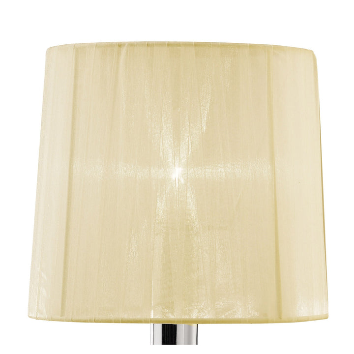 Mantra M3868/CS Tiffany Table Lamp 1+1 Light Polished Chrome Cream Shade & Clear Crystal