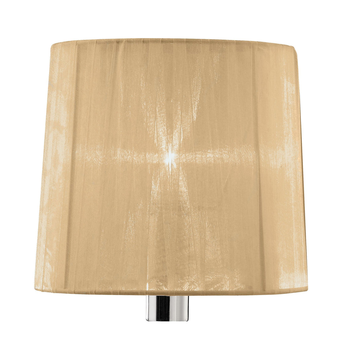 Mantra M3868 Tiffany Table Lamp 1+1 Light Polished Chrome Soft Bronze Shade & Clear Crystal