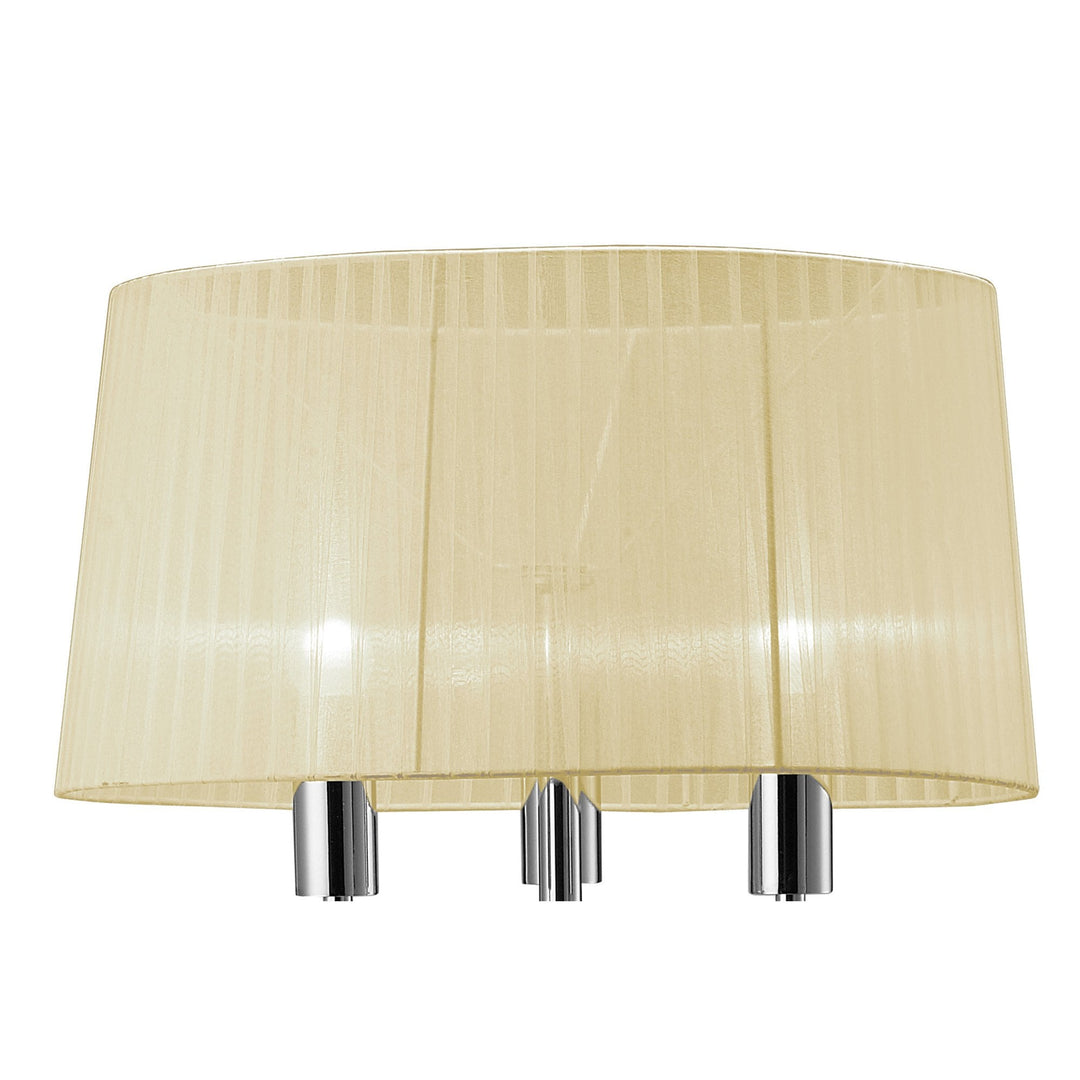 Mantra M3869 Tiffany Floor Lamp 3+3 Light Polished Chrome Cream Shade & Clear Crystal