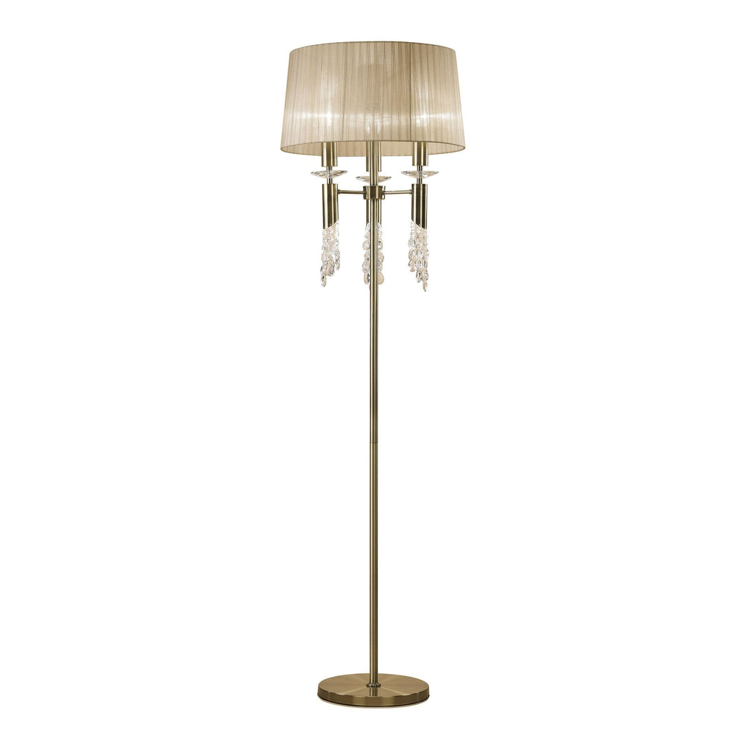 Mantra M3889 Tiffany Floor Lamp Antique Brass