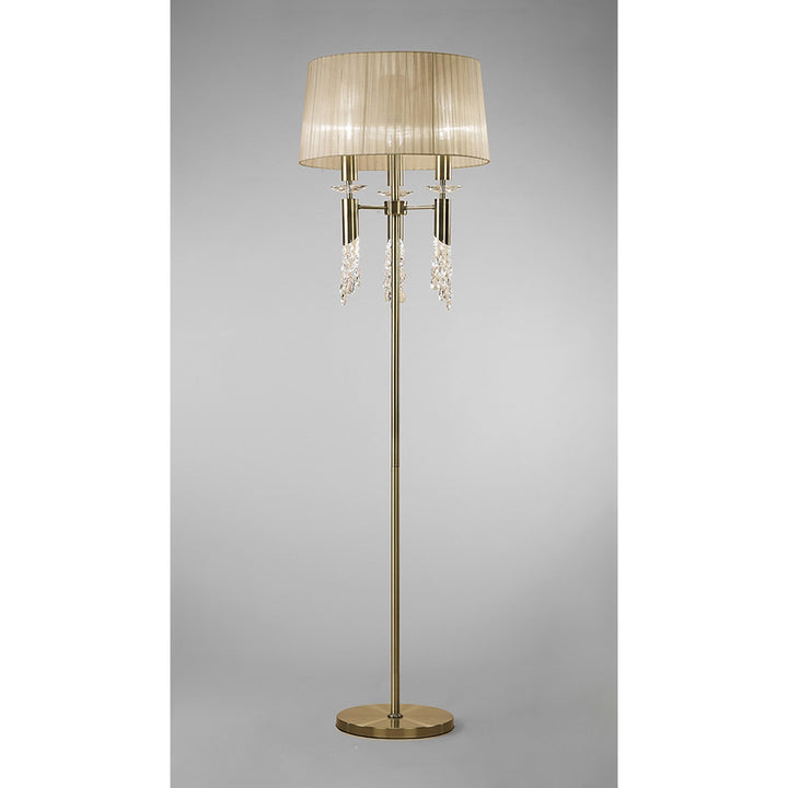 Mantra M3889 Tiffany Floor Lamp Antique Brass