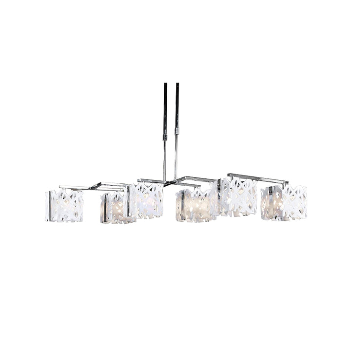 Mantra M1258 Tokio Rectangular Telescopic 6 Light G9 Line Gloss White/Polished Chrome