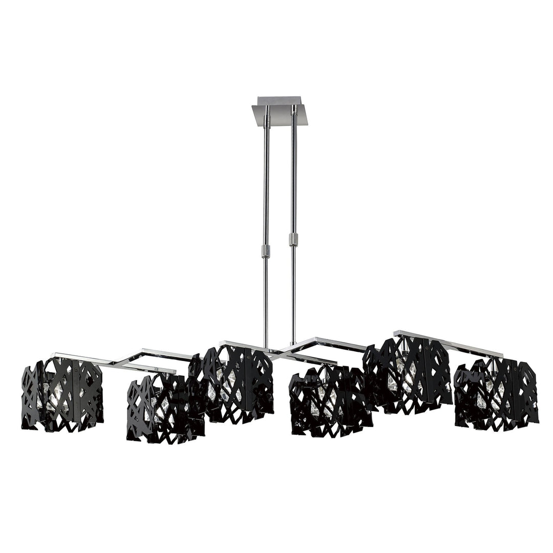 Mantra M1278 Tokio Rectangular Telescopic 6 Light G9 Line Gloss Black/Polished Chrome