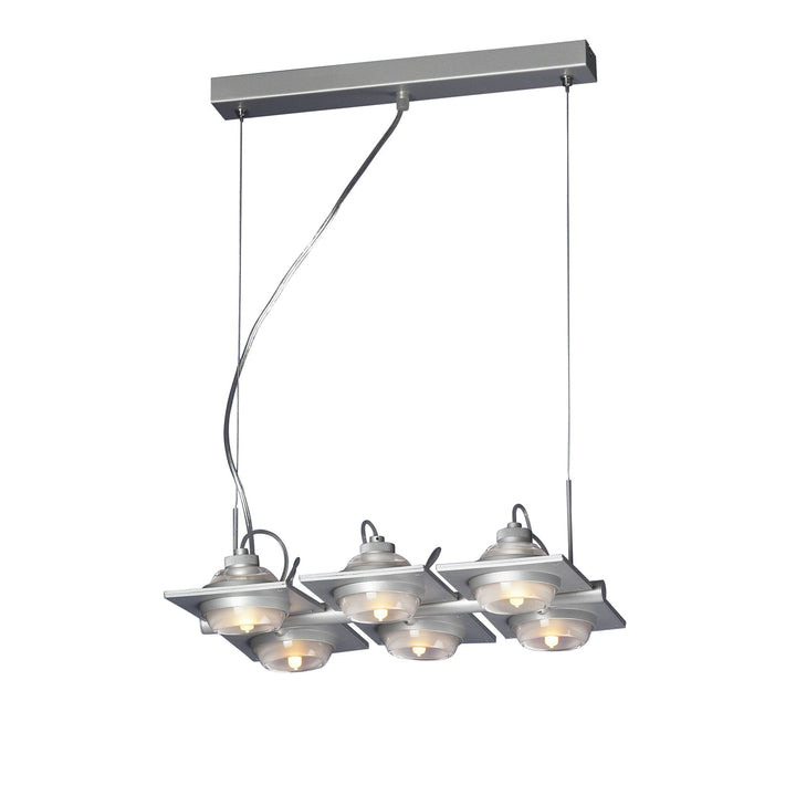 Mantra M40002 Ull Rectangular Pendant 6 Light G9 Silver Grey