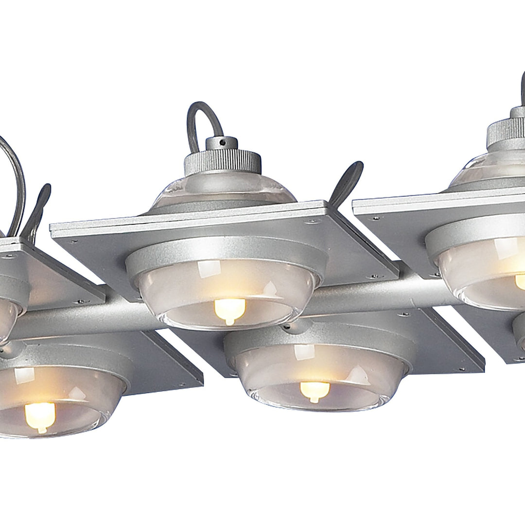 Mantra M40002 Ull Rectangular Pendant 6 Light G9 Silver Grey