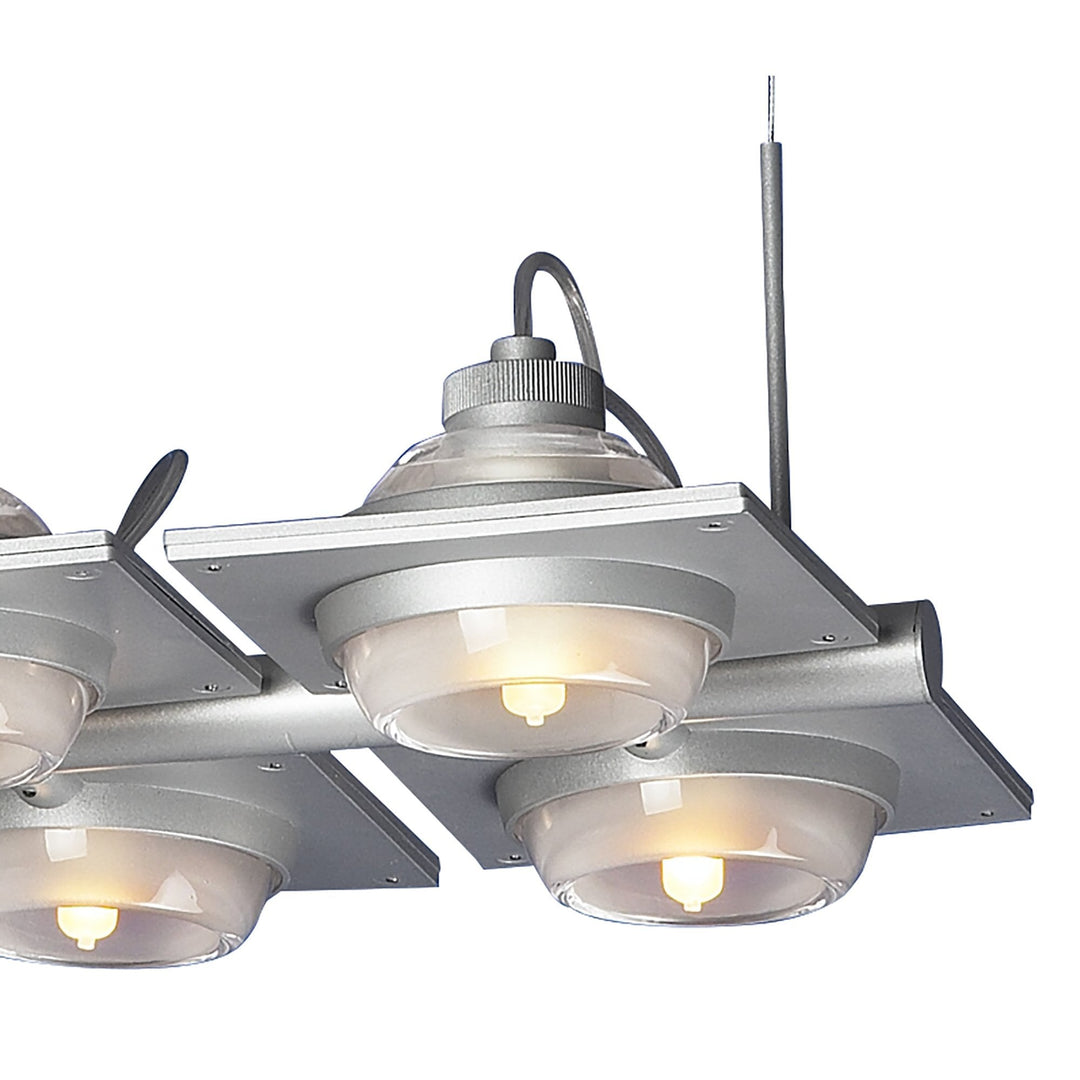 Mantra M40002 Ull Rectangular Pendant 6 Light G9 Silver Grey