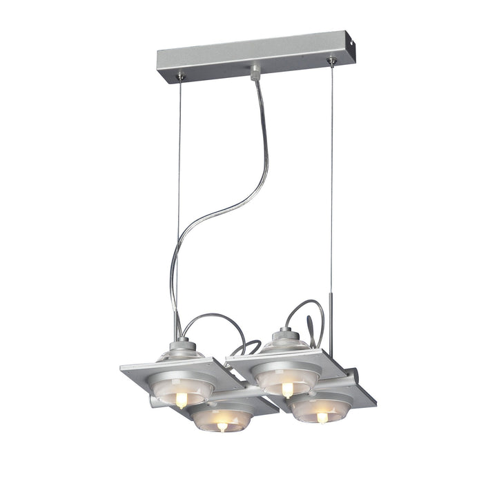 Mantra M40004 Ull Pendant 4 Light G9 Silver Grey