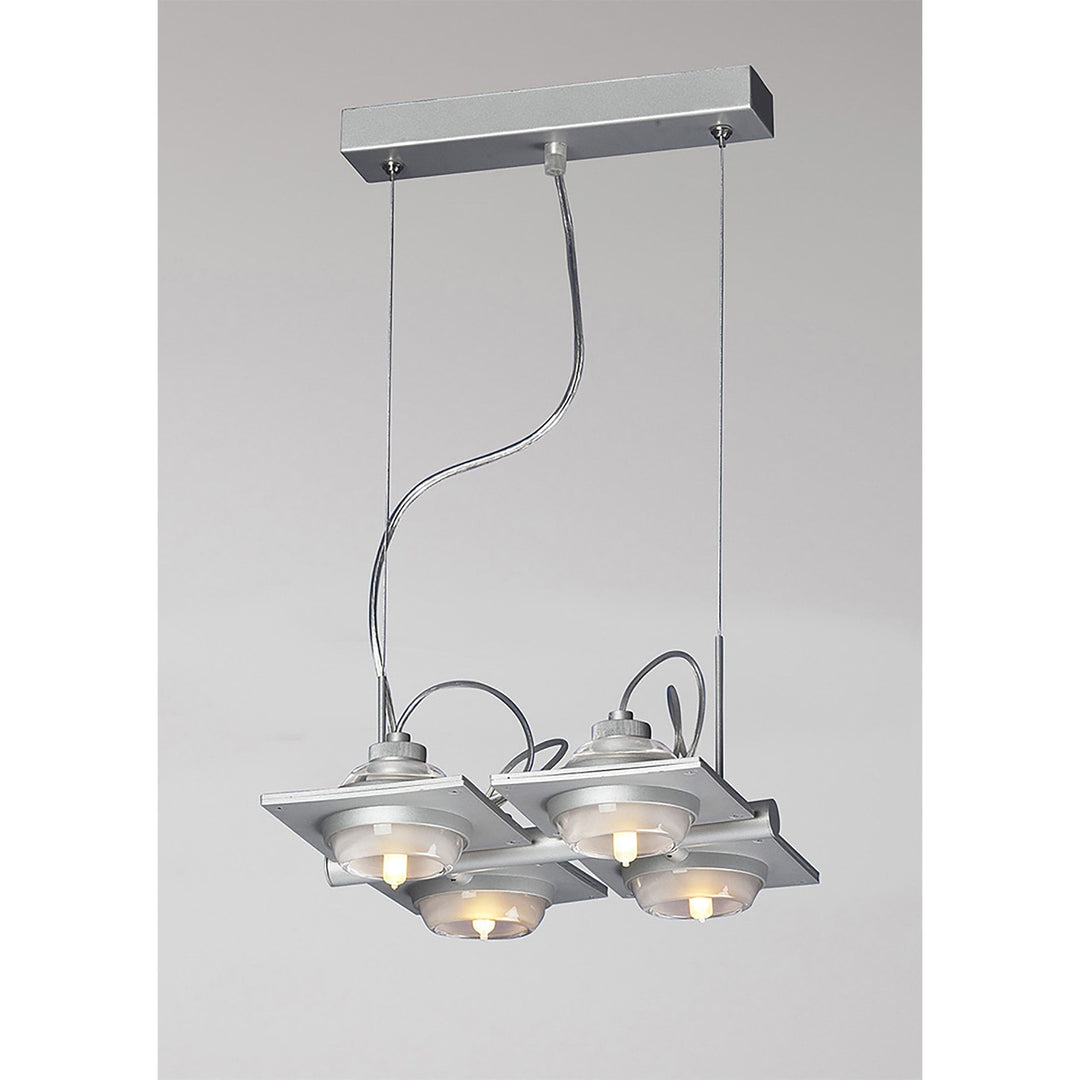 Mantra M40004 Ull Pendant 4 Light G9 Silver Grey