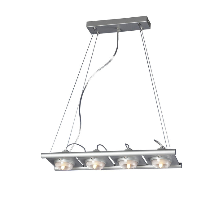 Mantra M40003 Ull Rectangular Pendant 4 Light G9 Silver Grey