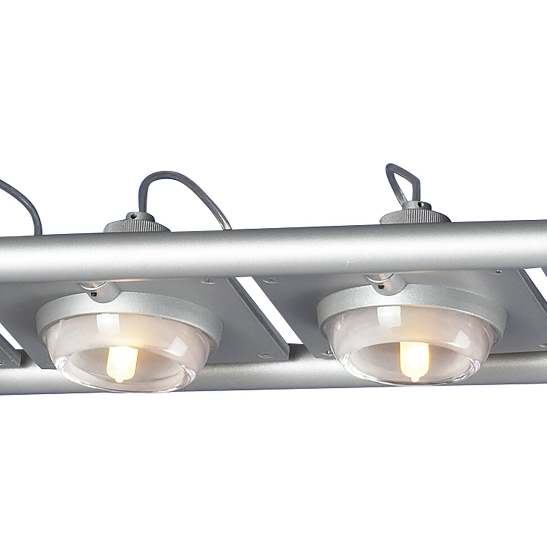 Mantra M40003 Ull Rectangular Pendant 4 Light G9 Silver Grey