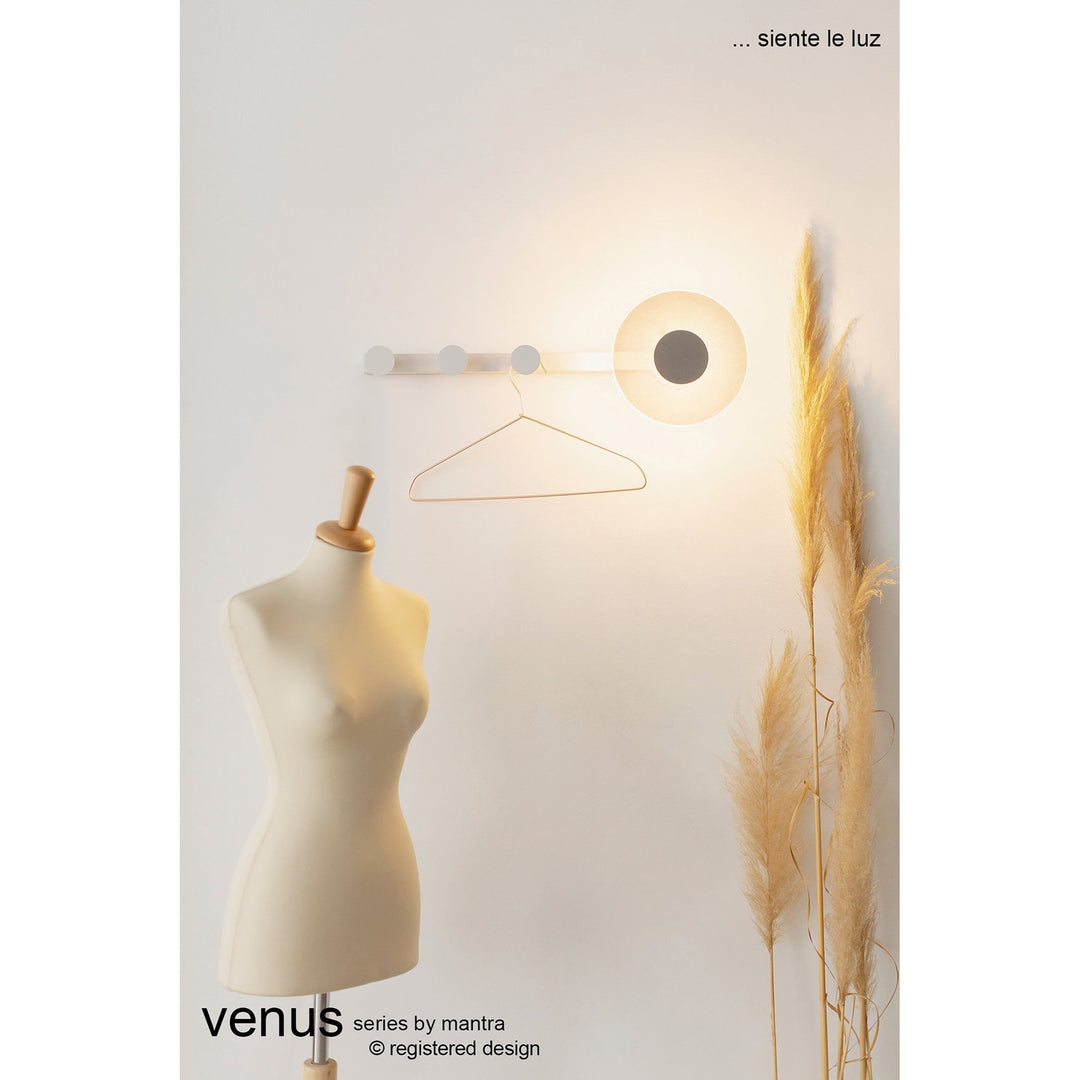 Mantra M7292 Venus Wall Lamp Coat Rack 6W LED White