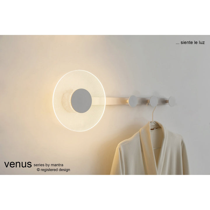 Mantra M7293 Venus Wall Lamp Coat Rack 6W LED Black