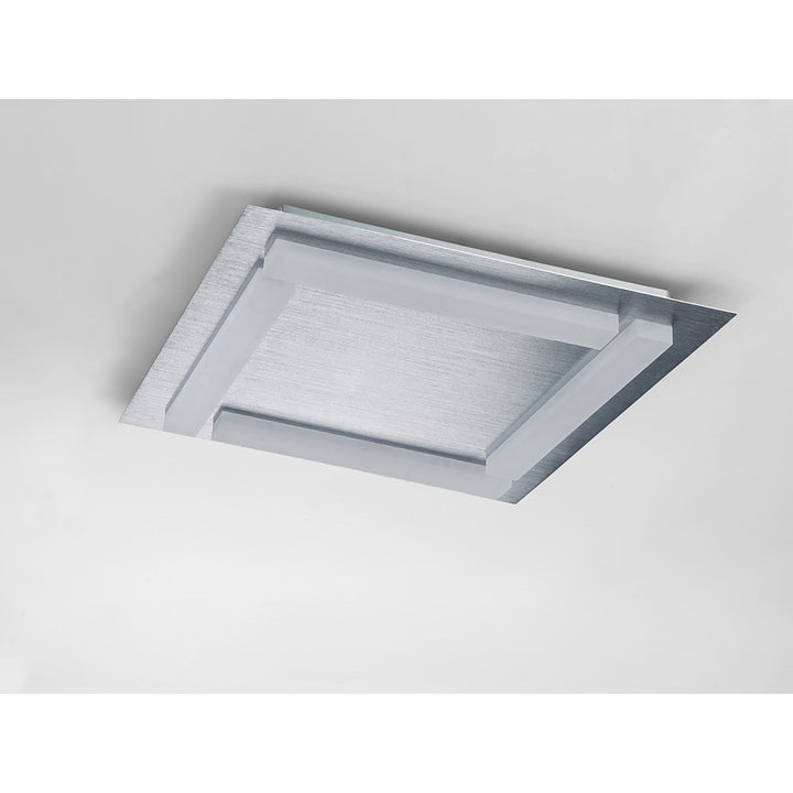 Mantra M8311/1 Verona Square Ceiling 4 Light 20W LED Satin Aluminium/Frosted Acrylic