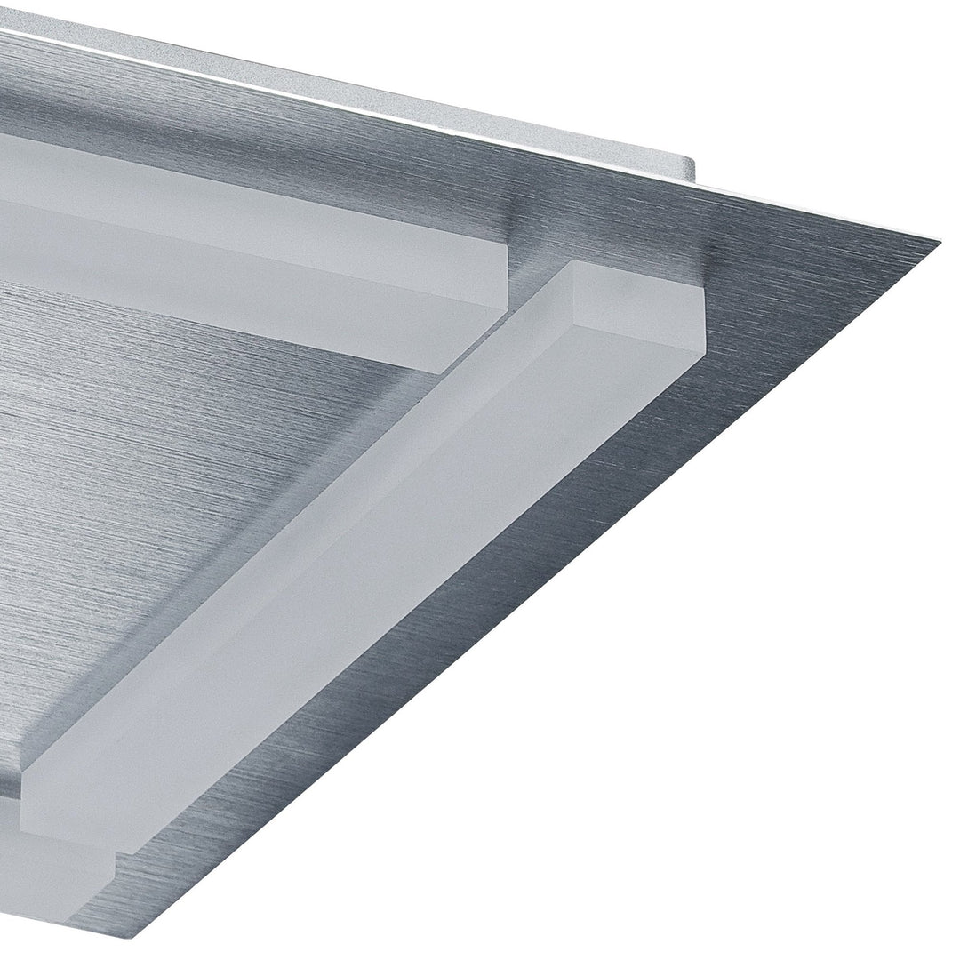 Mantra M8311/1 Verona Square Ceiling 4 Light 20W LED Satin Aluminium/Frosted Acrylic